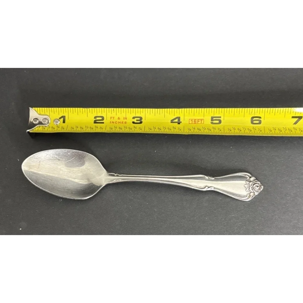 Oneida Arbor Rose True Rose Teaspoon Salad Fork & 3 Oval Soup Spoons Flatware